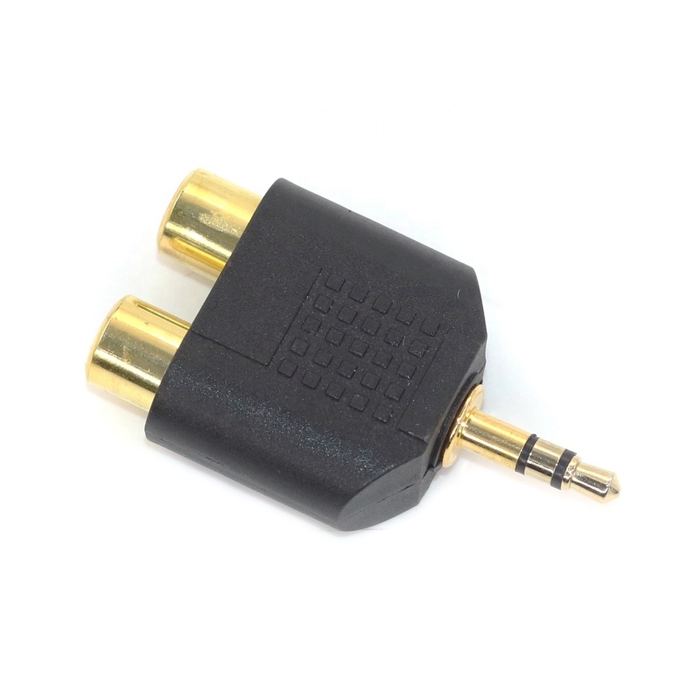 3.5mm Jack Stereo Male To 2 RCA Plug Female Adapter Y Splitter for Computer Speaker Earphone Gold Plated 3.5mm Audio Cable