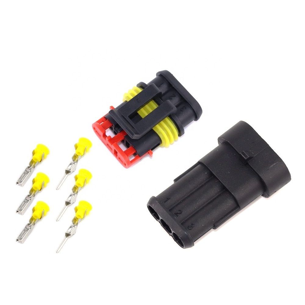 Waterproof Electrical Wire Connector 1/2/3/4/5/6 Pins Way AMP Super Seal Automotive Xenon Lamp Male and Female Plug