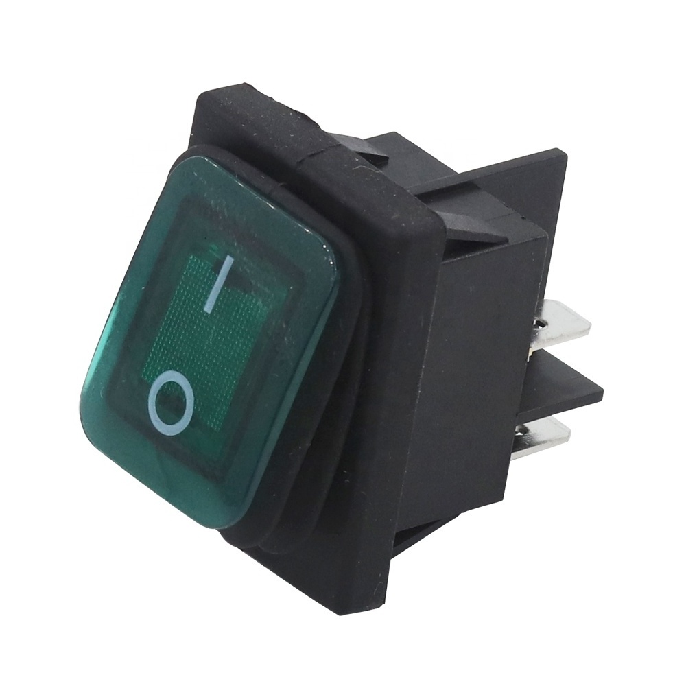 KCD4 Waterproof Boat Rocker Switch 4Pin Latching 16A 250V with LED Power Switch Red/Green/Blue/Yellow/Black