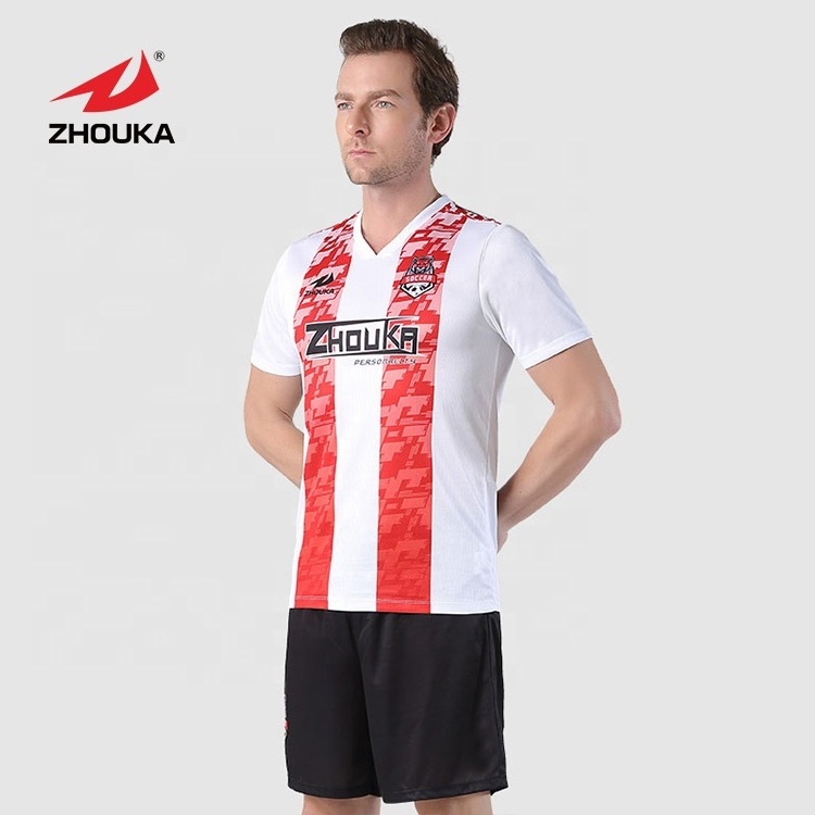 2019 top sale new design sports function fabric men football jersey soccer wear for Chinese manufacturer