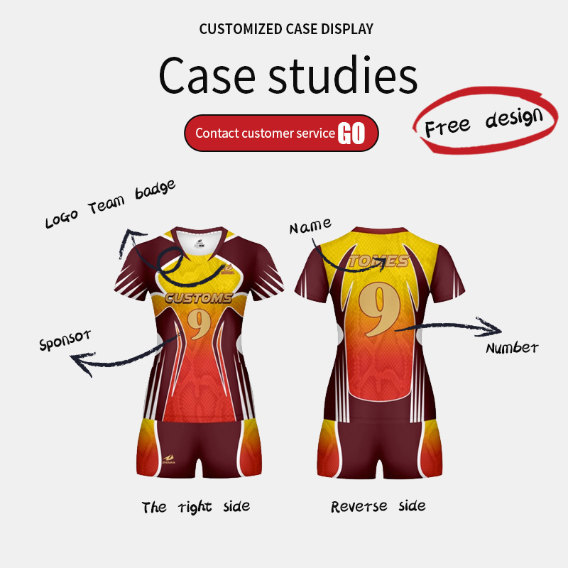 Wholesale Latest Design Sublimated Print Girls Volleyball Jersey Set Custom Yellow Women Volleyball Team Uniform