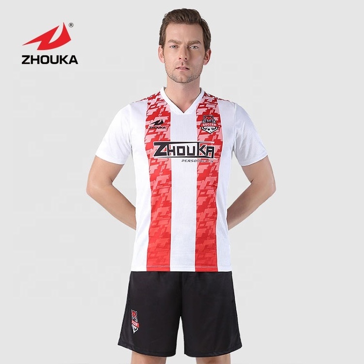 2019 top sale new design sports function fabric men football jersey soccer wear for Chinese manufacturer