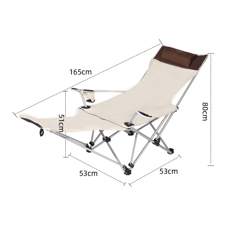 Outdoor Camping Fishing Beach Metal Folding Chair with Foot Rest