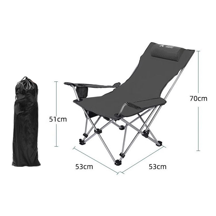 Outdoor Camping Fishing Beach Metal Folding Chair with Foot Rest