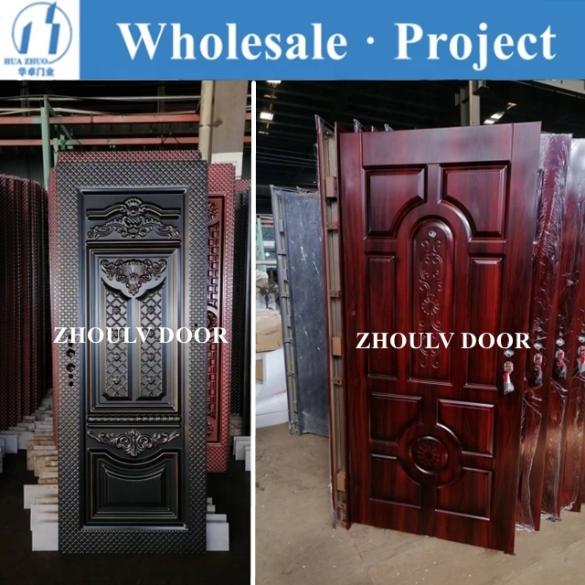 ZHOULV DOOR advanced technology steel security doors with aluminum bar hotel used