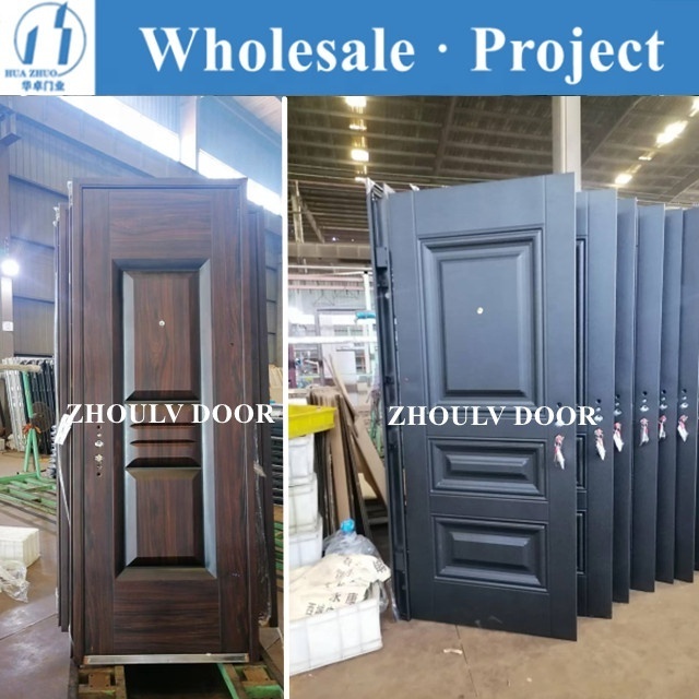 ZHOULV DOOR good price steel and wood front door high security