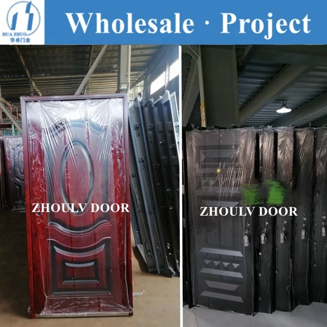 ZHOULV DOOR good price steel and wood front door high security