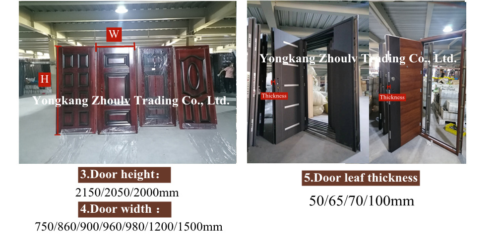 ZHOULV DOOR front entry trend doors main steel security door modern designs