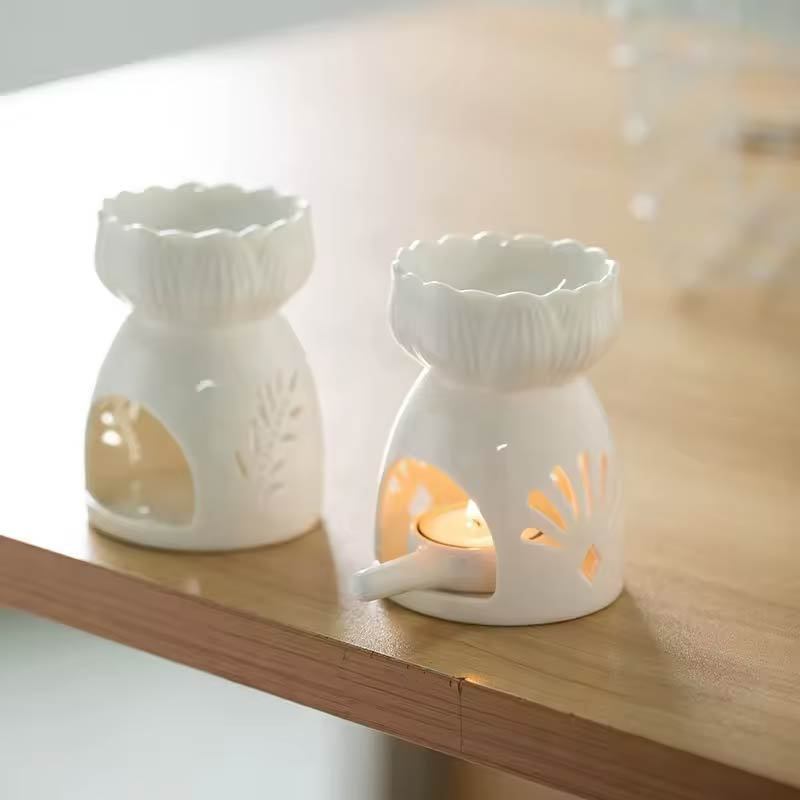 Wholesale Wax Melt Essential Oil Burner Ceramic Aroma Burners Wax Warmer Tea Light Candle Holder