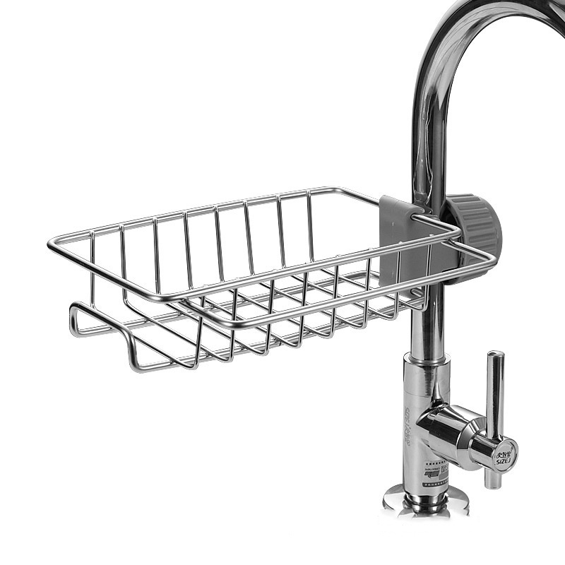 Stainless Steel Faucet Rack Kitchen Storage Shelf Pool Rag Storage Drain Dry Rack