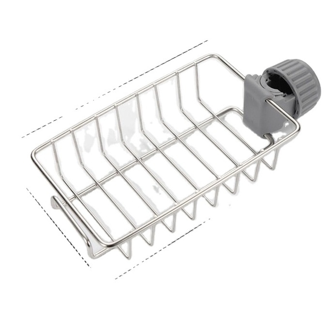 Stainless Steel Faucet Rack Kitchen Storage Shelf Pool Rag Storage Drain Dry Rack