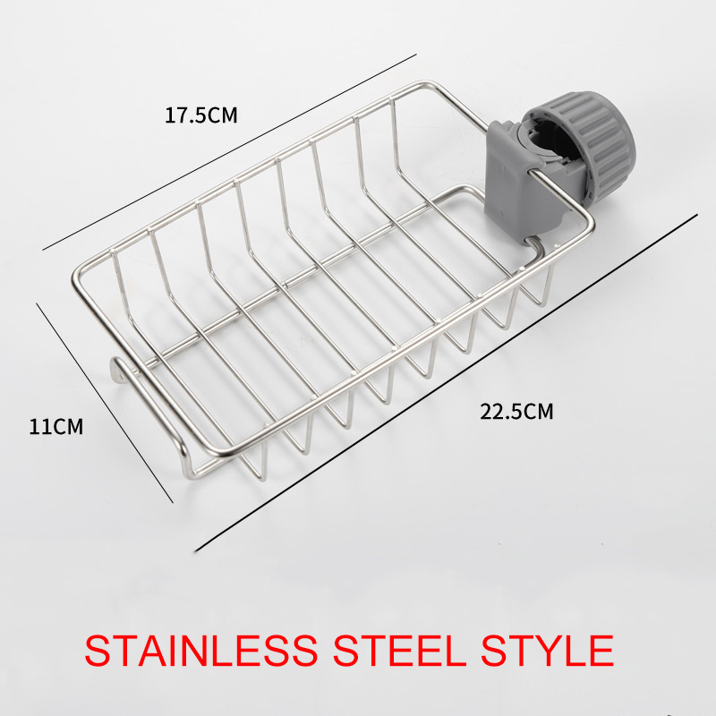 Stainless Steel Faucet Rack Kitchen Storage Shelf Pool Rag Storage Drain Dry Rack