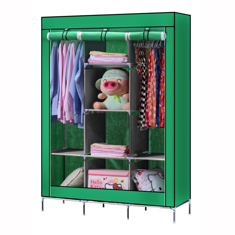 Modern Closet Oem Thickened electrophoretic stainless steel tube non-woven wardrobe