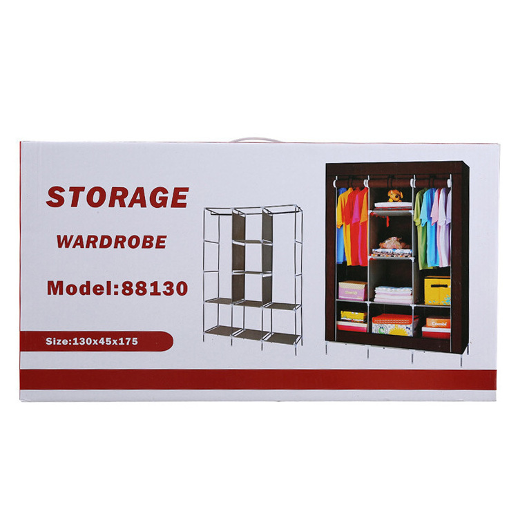 Modern Closet Oem Thickened electrophoretic stainless steel tube non-woven wardrobe