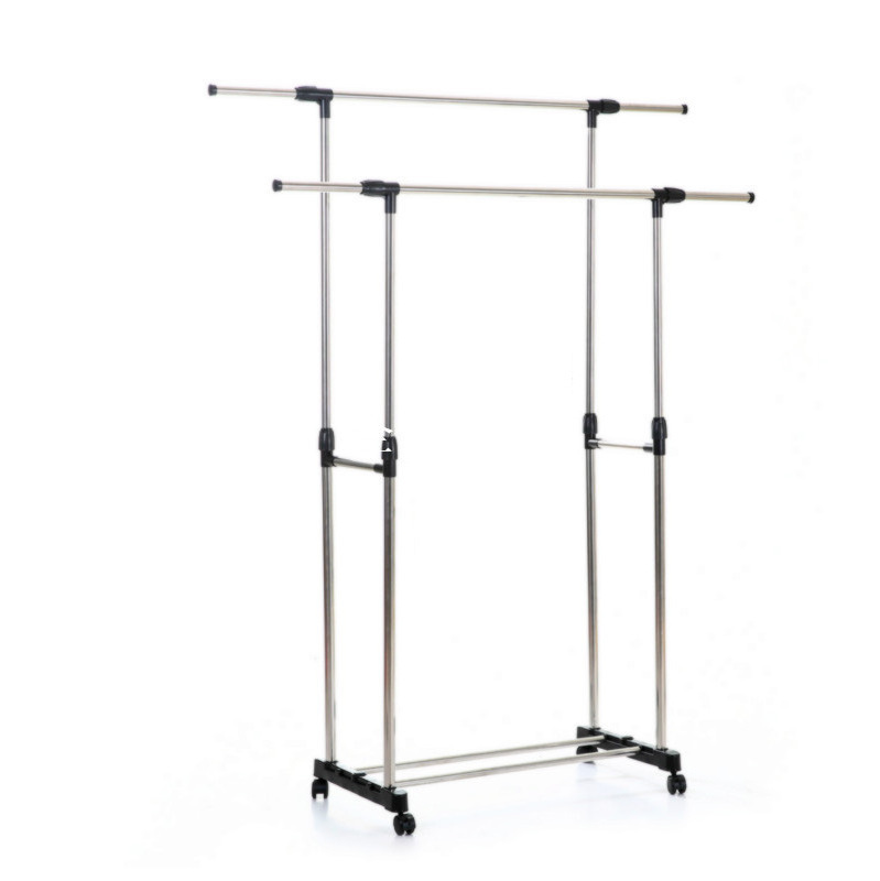 Radiator Stainless Steel Folding  Clothes Drying Rack Double Rail Standing Clothing Rack