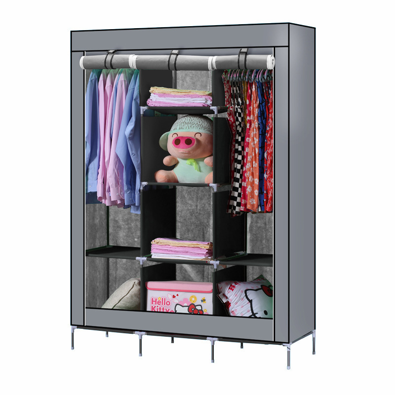 Modern Closet Oem Thickened electrophoretic stainless steel tube non-woven wardrobe