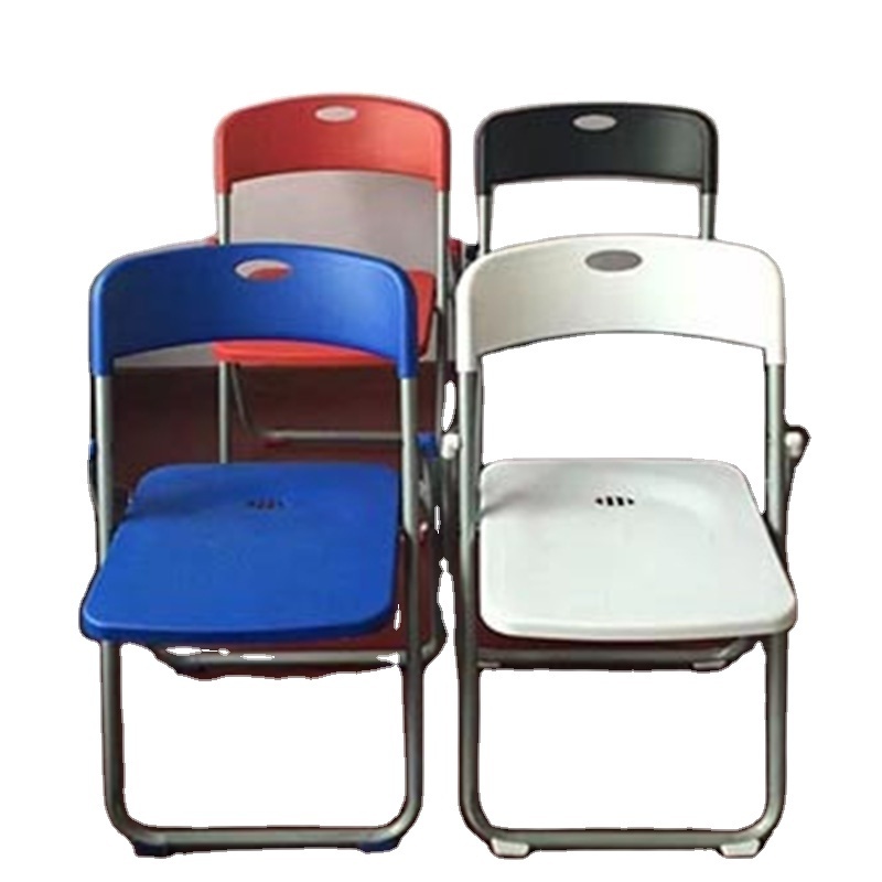 Pure color plastic back Fashionable Metal Legs Furniture Rest Chair Plastic Portable folding seat