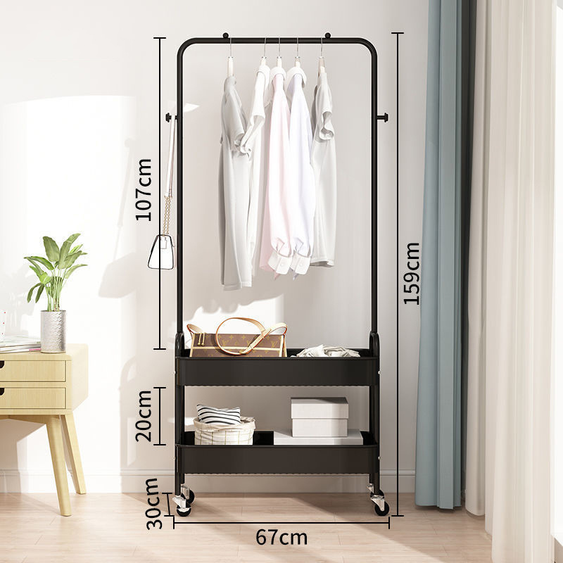 Nordic Movable Clothes Hanger Metal Clothes Rack Clothes Hanger Rack folding storage shelf