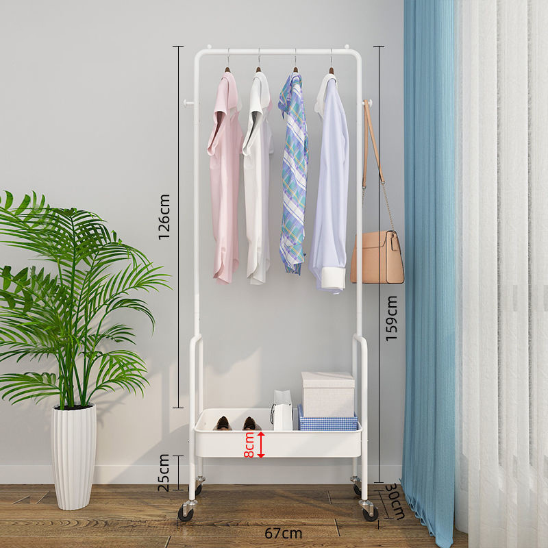 Nordic Movable Clothes Hanger Metal Clothes Rack Clothes Hanger Rack folding storage shelf