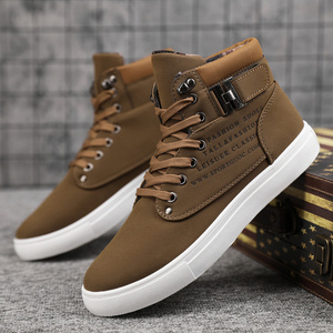 Spring new Korean version men's shoes high-top sneakers retro casual lace-up men's trendy  boots