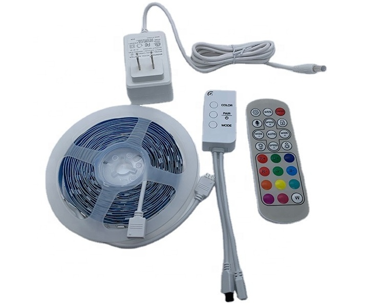 Tuya Hot Selling DC 240V RGBIC LED Strip Music Sync Dream Color Flexible Charging Mobile App Control Waterproof Strip Light