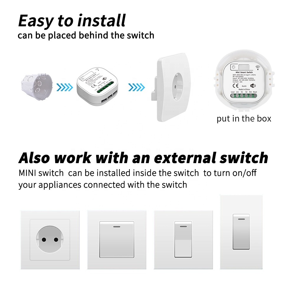 Wireless Tuya smart App Voice Control Smart Switches Work With Alexa and Google