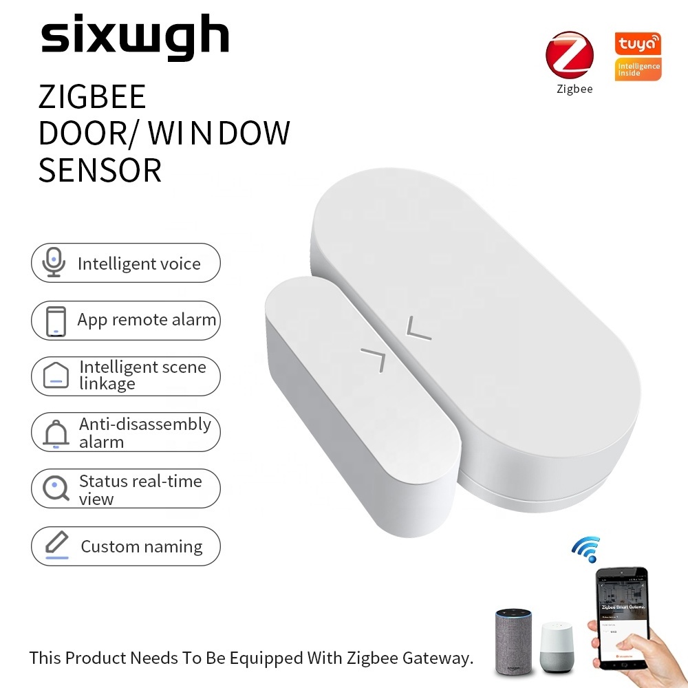 Tuya Zigbee Smart Window Door Sensor Door Open / Closed Detectors Smart Home Security Alarm Sensor support Alexa Google Home