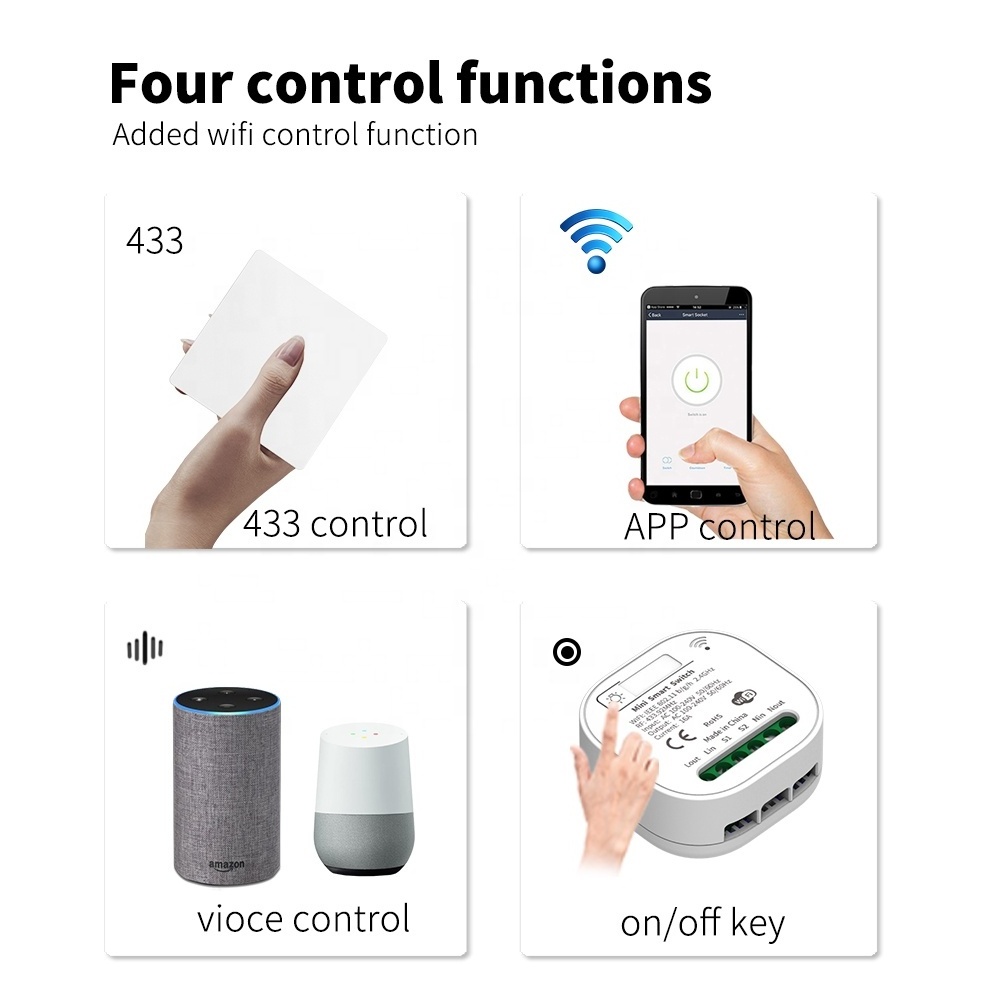 Wireless Tuya smart App Voice Control Smart Switches Work With Alexa and Google