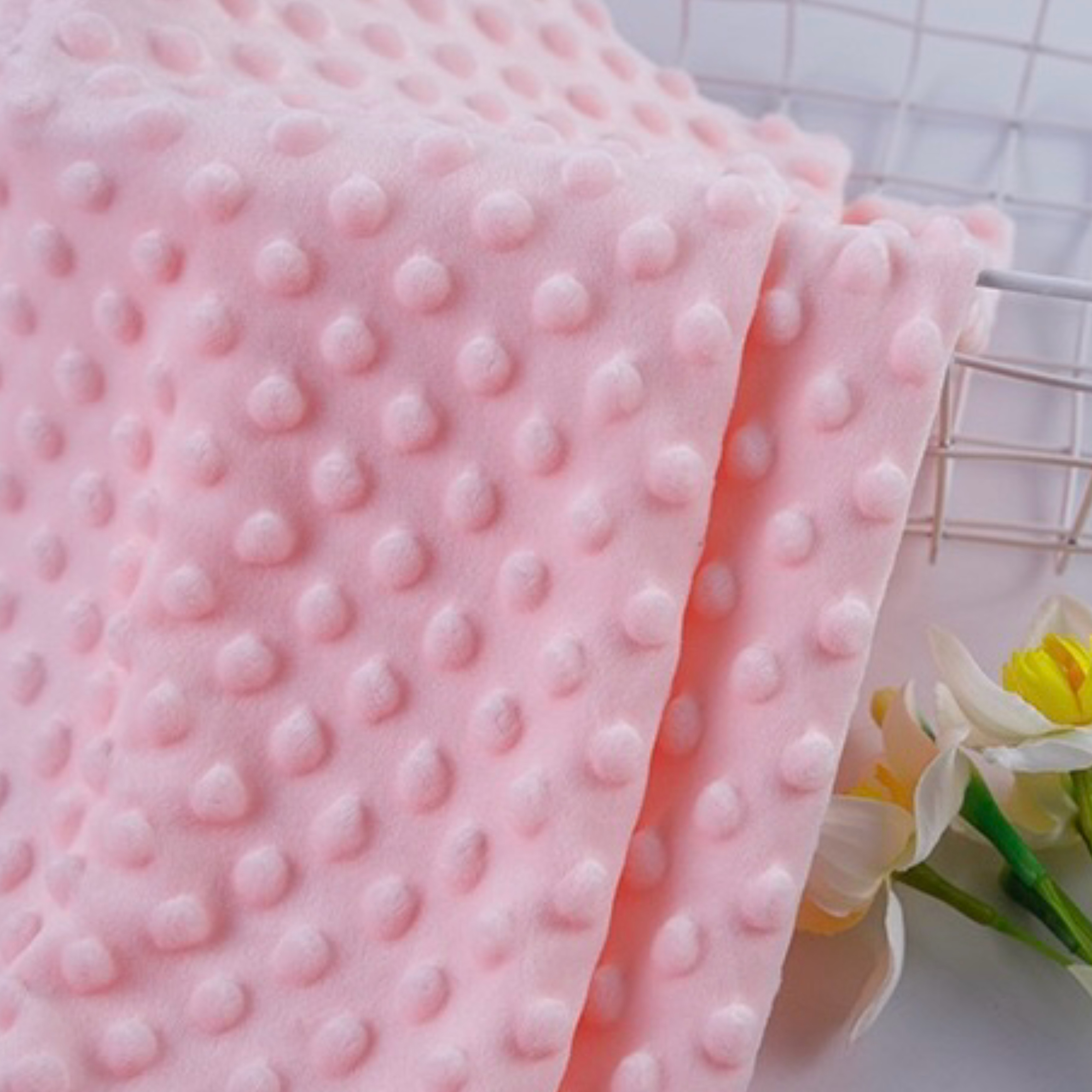 Factory Direct Sales High Quality Cuddle Bubble Minky Dot Plush Fabric for Infant Garment Home Textile