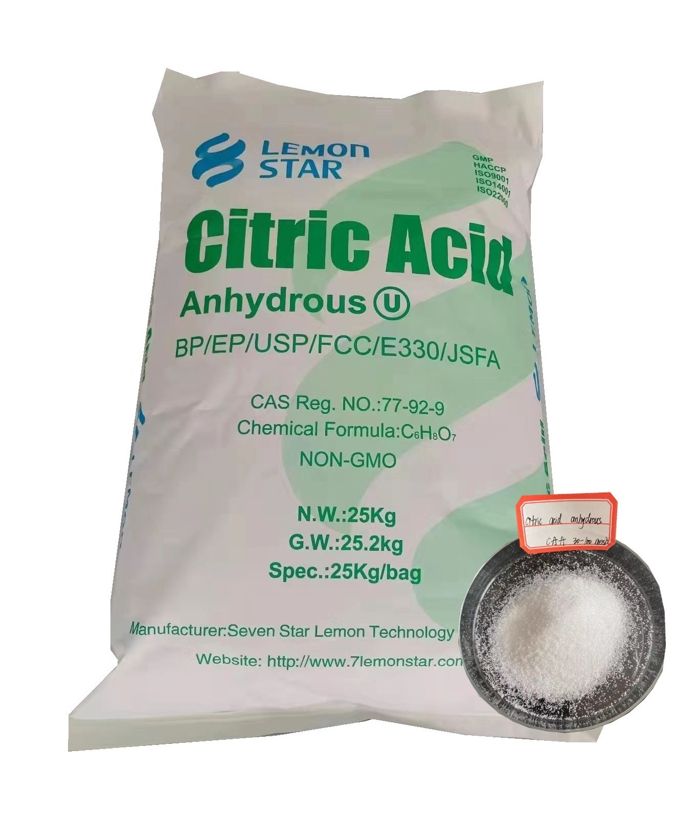 2024 cheap price Lemon Star Citric acid anhydrous 30-100 mesh Kosher high quality BP/USP/FCC/E330