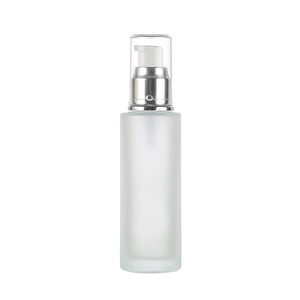 Frosted Spray Bottle 50ml Glass Push Lotion Bottle Vacuum Cosmetic Dispenser Bottle 100ml