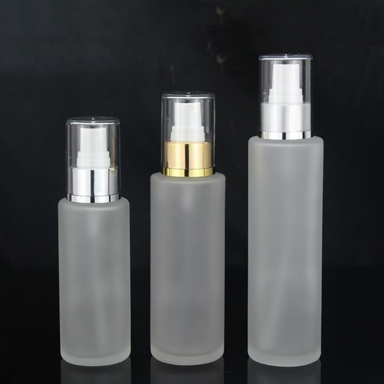 Frosted Glass Lotion Bottle Water Milk Skincare Pressed Spray Bottle Cosmetic Dispenser Bottles