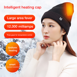 Smart heating hat USB charging heating knit warm hat winter outdoor cold hat