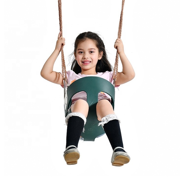 ZHOYA Heavy-Duty High Back Full Bucket Toddler Swing Seat Coated Swing Chains Fully Assembled Toddler Swing Set