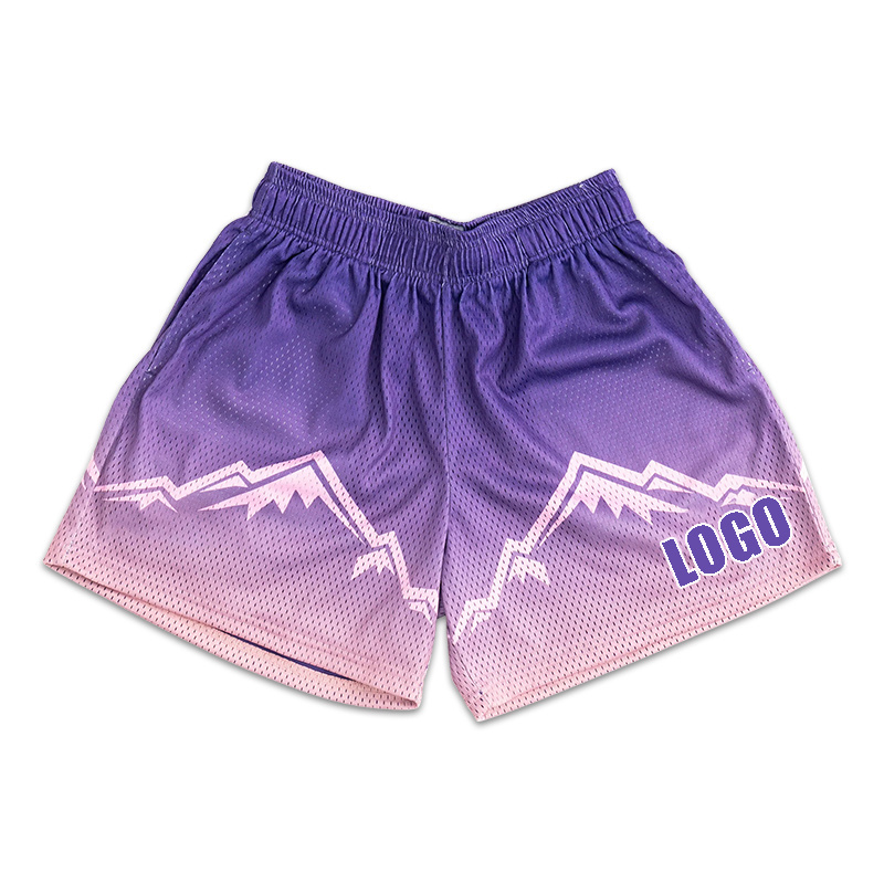 New fashion summer basic men training shorts 6 inch inseam mesh shorts sublimation custom basketball mesh shorts