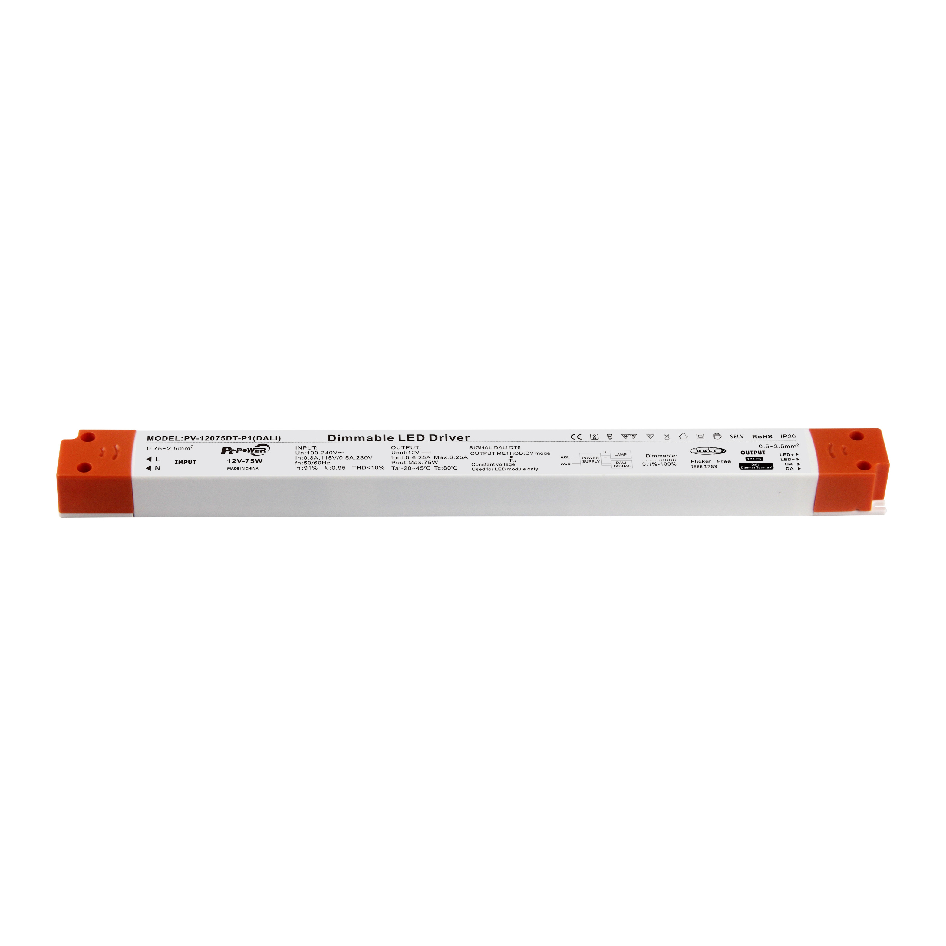 LED Switching Power Supply AC DC 12V 24V 36W 75W 100W 150W IP20 DALI dimmable LED Driver for rgb LED Strip Light