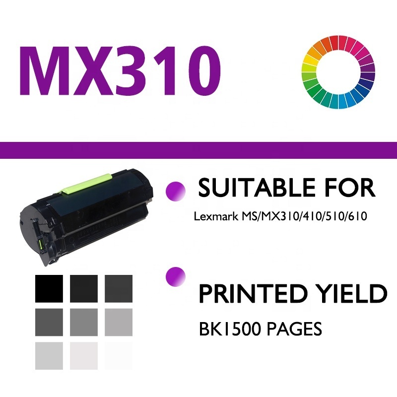 Compatible LEXMARK MX310 MX410 MX510 MX610 toner for LEXMARK MS MX310 410 510 610 toner cartridge