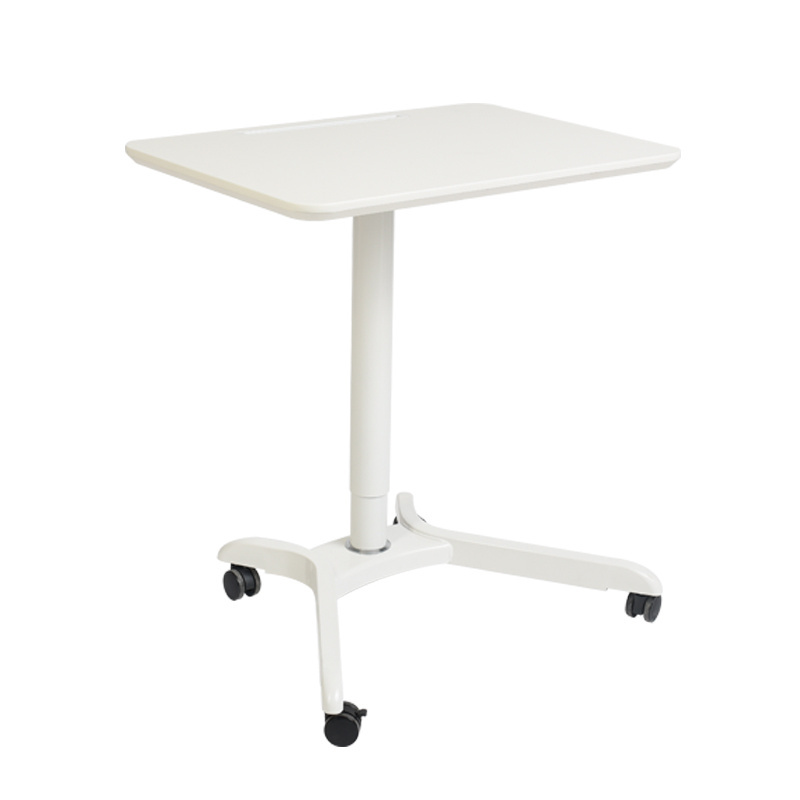 Pneumatic Desk Height Adjustable Laptop Table with Wheels Mobile Standing Desk