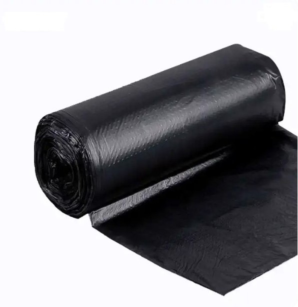 Black plastic large garbage bag plastic garbage bag lining plastic dustbin lining heavy duty bin liners roll garbage bag wholesa