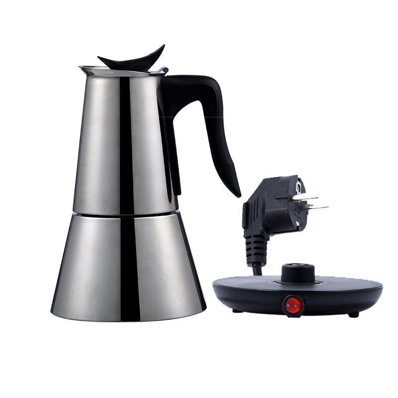 High quality china stainless steel stainless steel mocha pot coffee pot stainless steel espresso coffee maker electric moka pot