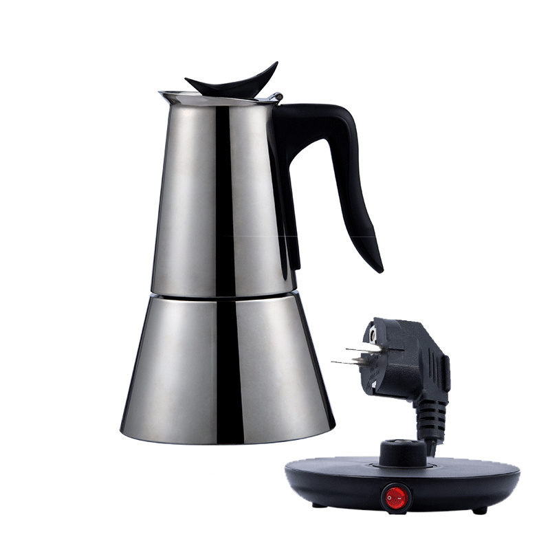 High quality china stainless steel stainless steel mocha pot coffee pot stainless steel espresso coffee maker electric moka pot