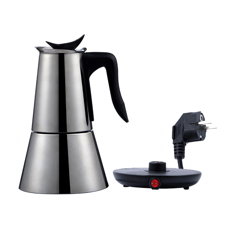 High quality china stainless steel stainless steel mocha pot coffee pot stainless steel espresso coffee maker electric moka pot