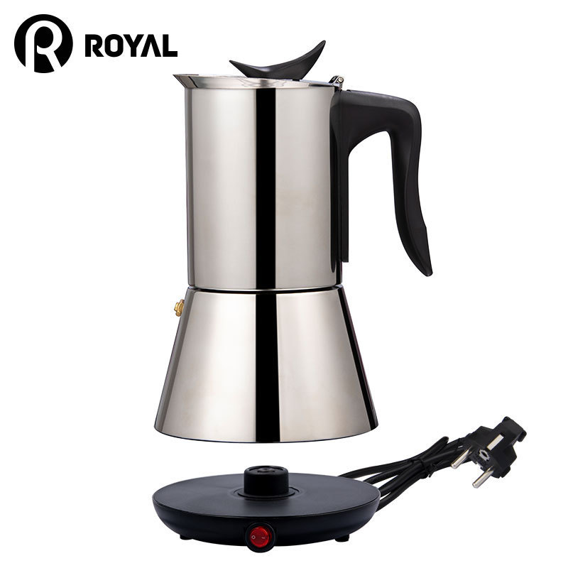 Best Selling Products 220V Electronic Moka Pot Stainless Steel Coffee Maker Electric Moka Pot With Heating Base