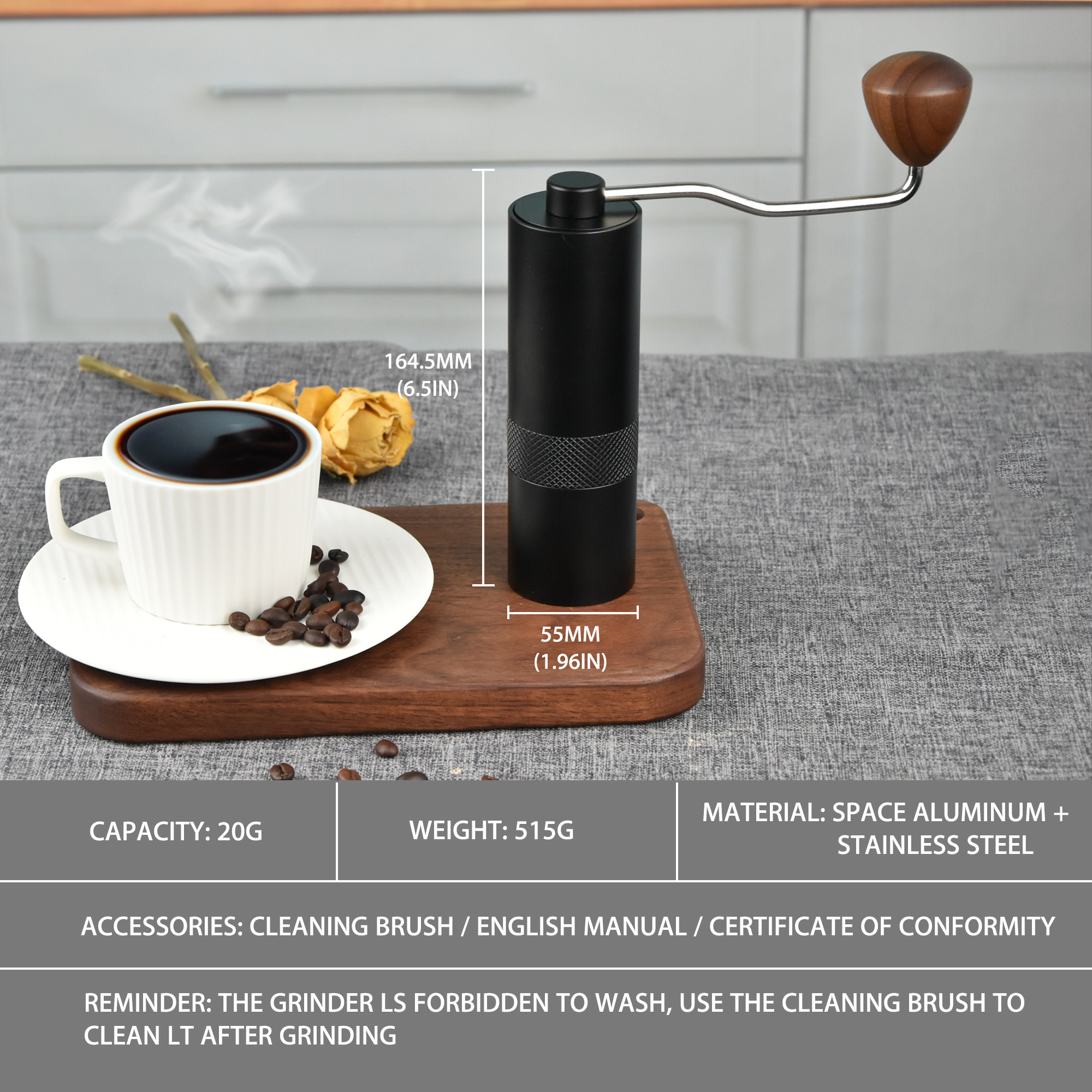 New Arrival Al-alloy Body 420 Stainless Steel Burr Homeuse Espresso Mini Small Hand Mill Portable Manual Coffee Grinder