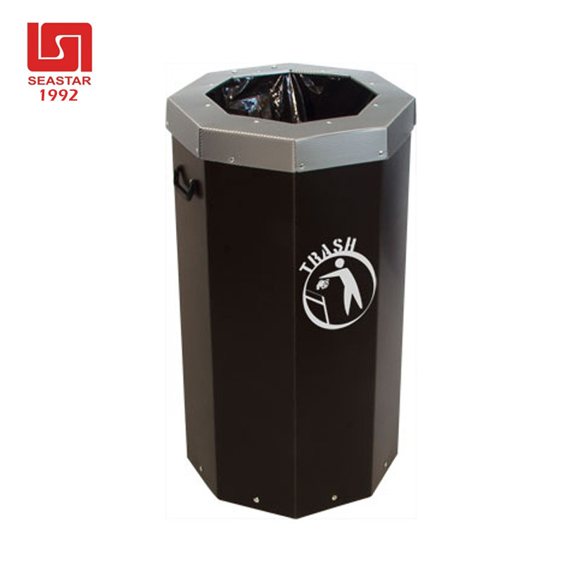 Large Trash Coroplast PP Recycle Bin Lightweight Plastic Corrugated Recycling Bin Black