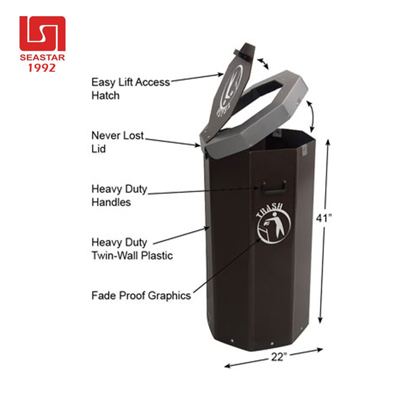 Large Trash Coroplast PP Recycle Bin Lightweight Plastic Corrugated Recycling Bin Black