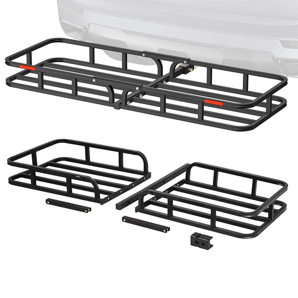 500-lb detachable truck SUV van car trailer storage luggage basket heavy duty hitch mount foldable cargo carrier