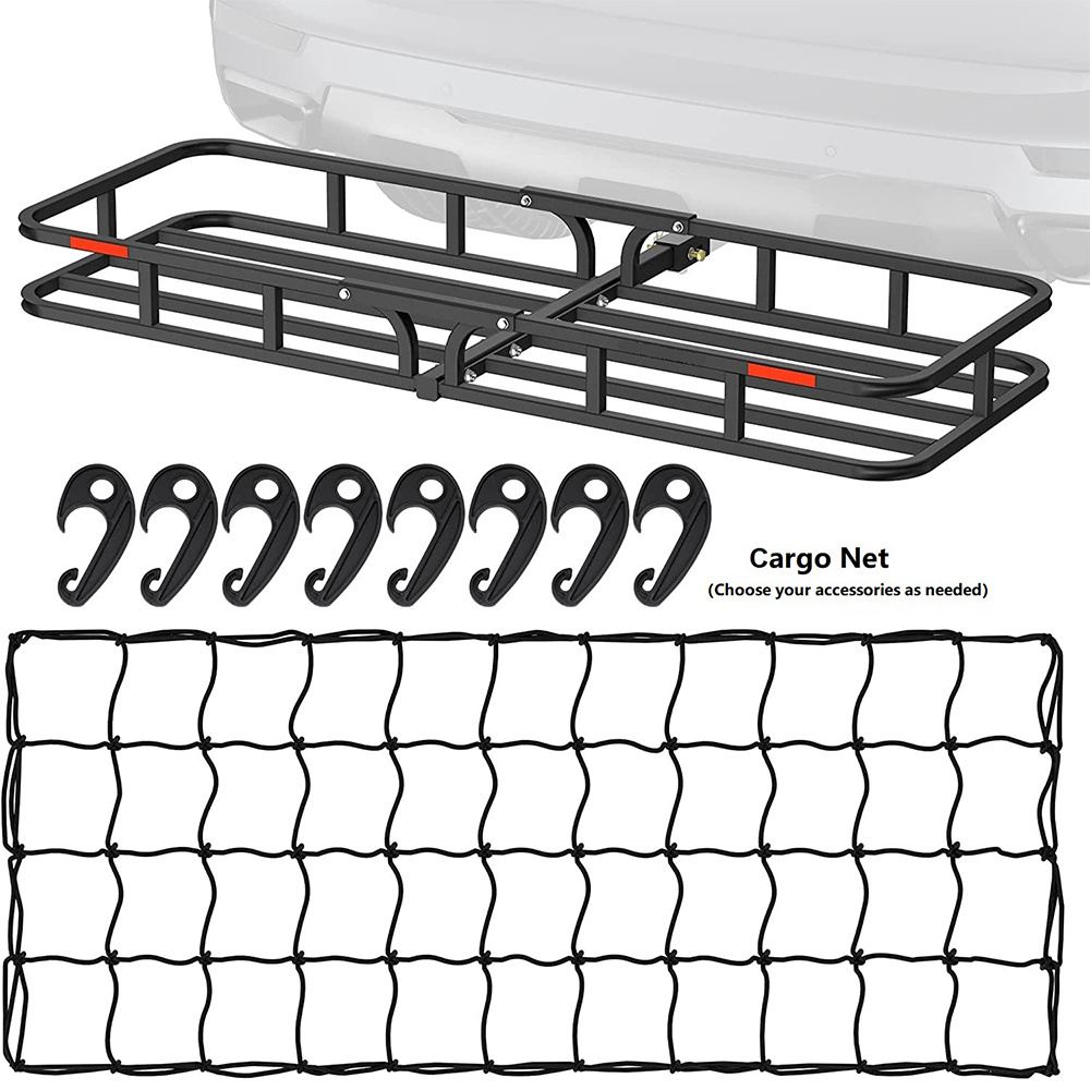 500-lb detachable truck SUV van car trailer storage luggage basket heavy duty hitch mount foldable cargo carrier