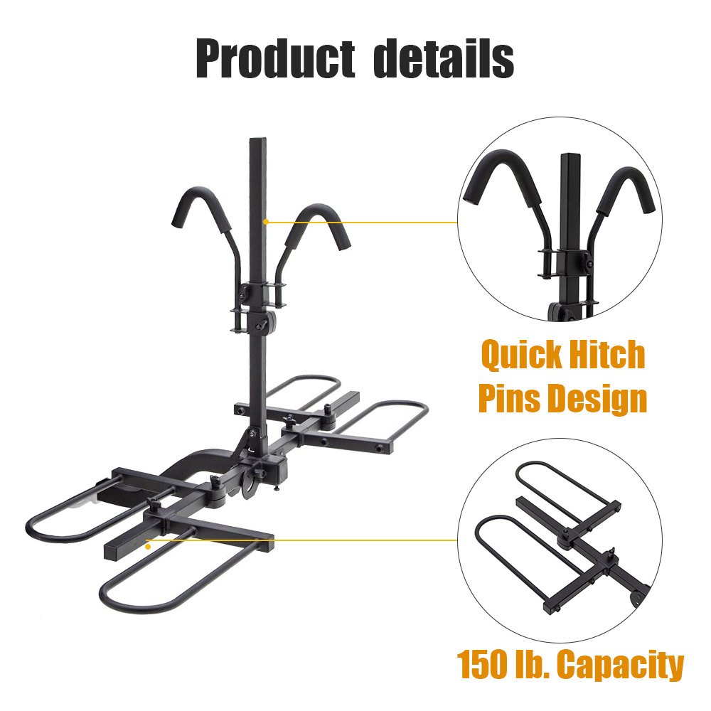 SUV vehicle car 150lbs rear hitch mount fat tire mountain 2-bike ebike bicycle bike carrier rack