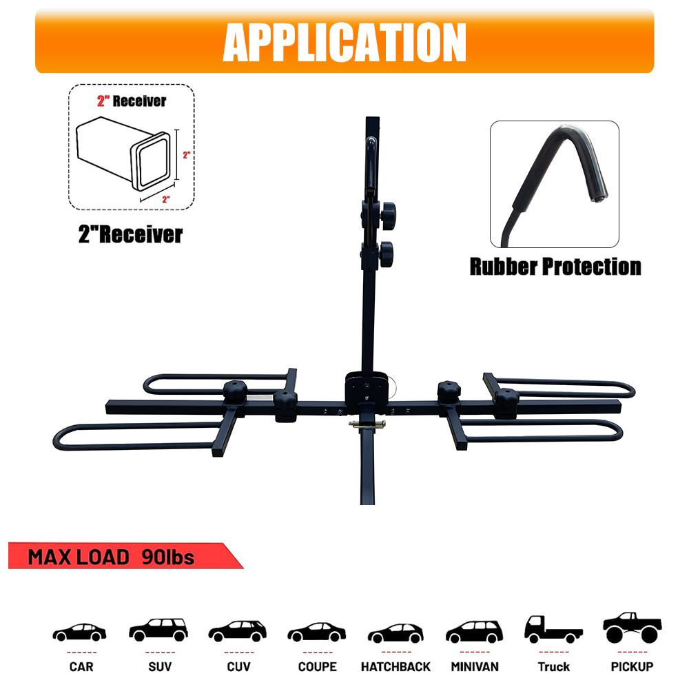 OEM manufacturer 90lbs platform style car suv sedan rack 2 dirt bike hitch mounted bicycle carrier